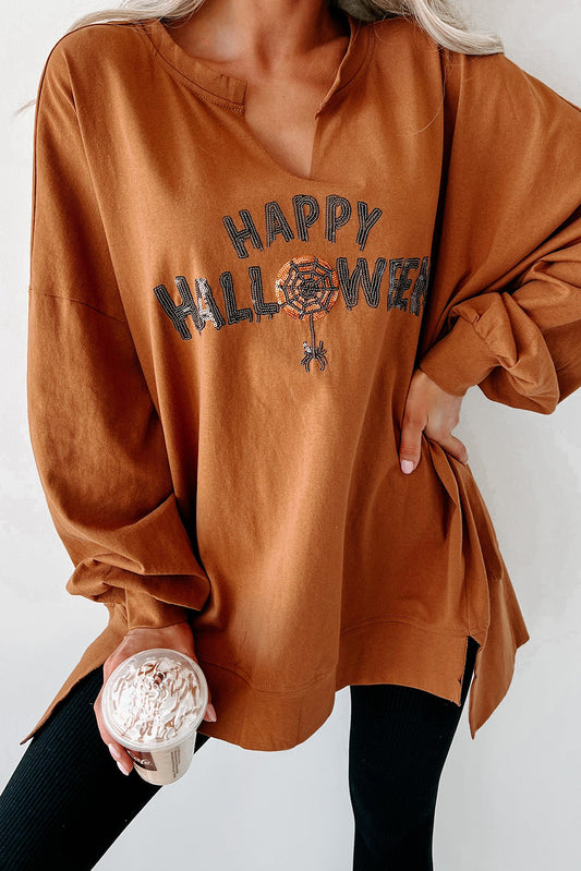 Sequin Happy Halloween Loose Top