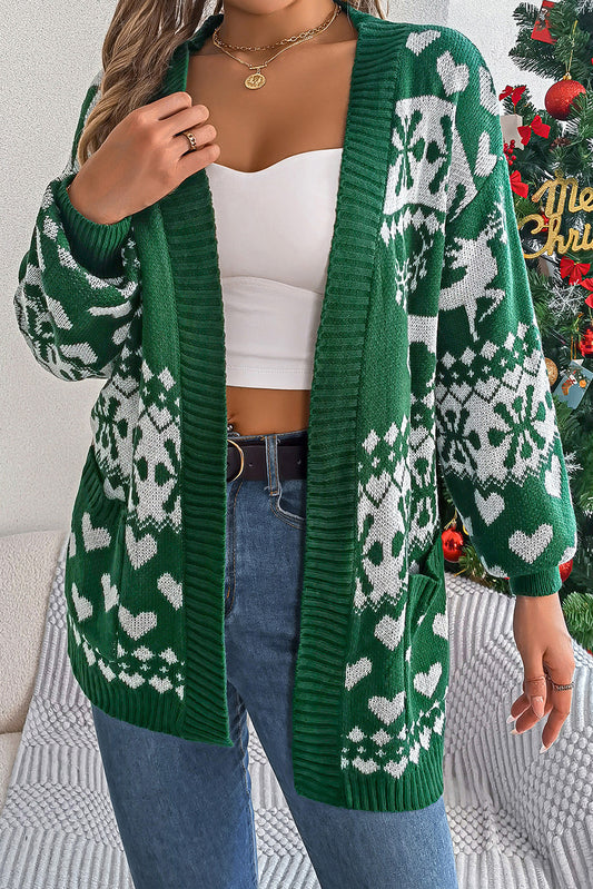 Dark Green Christmas Cardigan