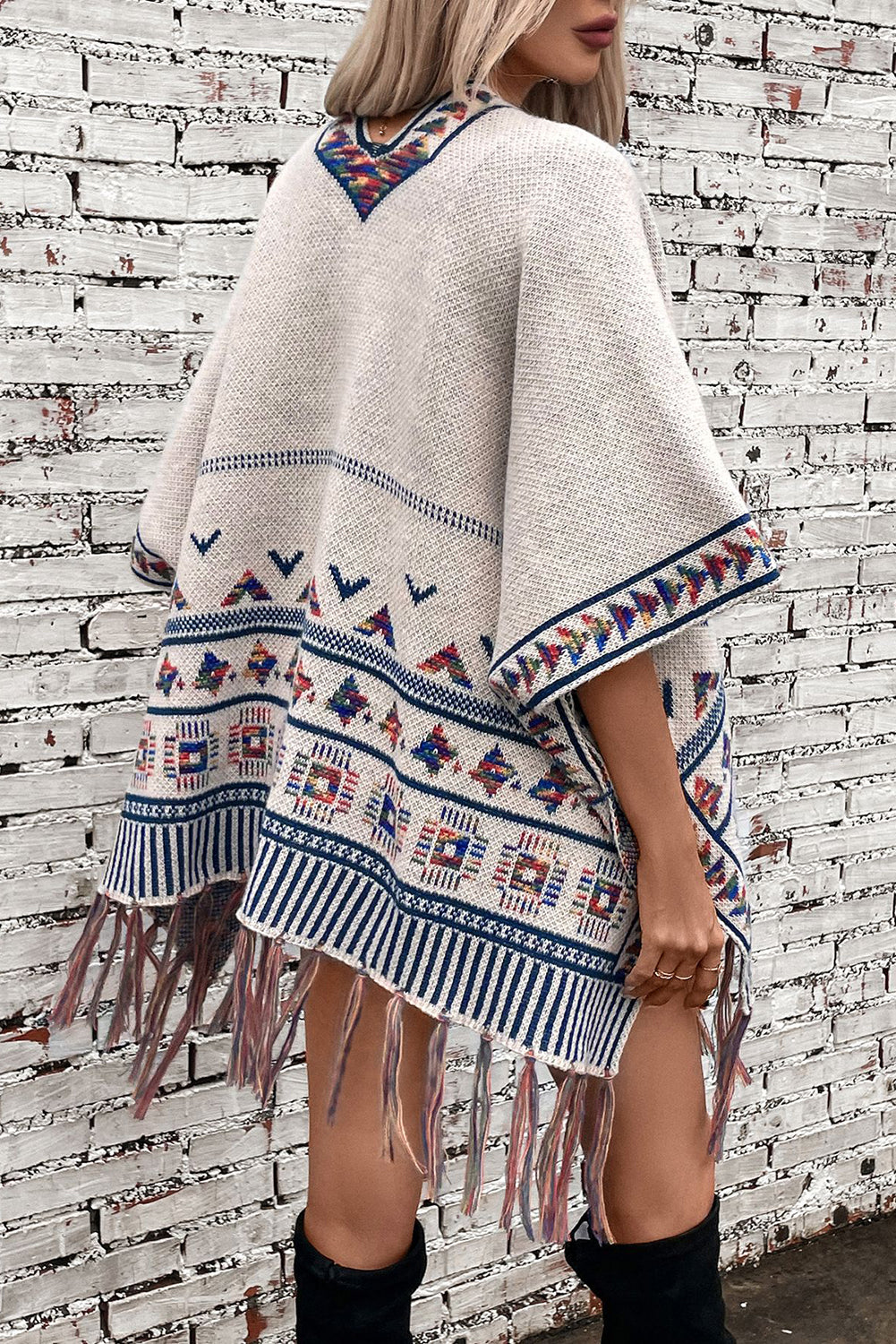 Boho Tassel Hem Poncho