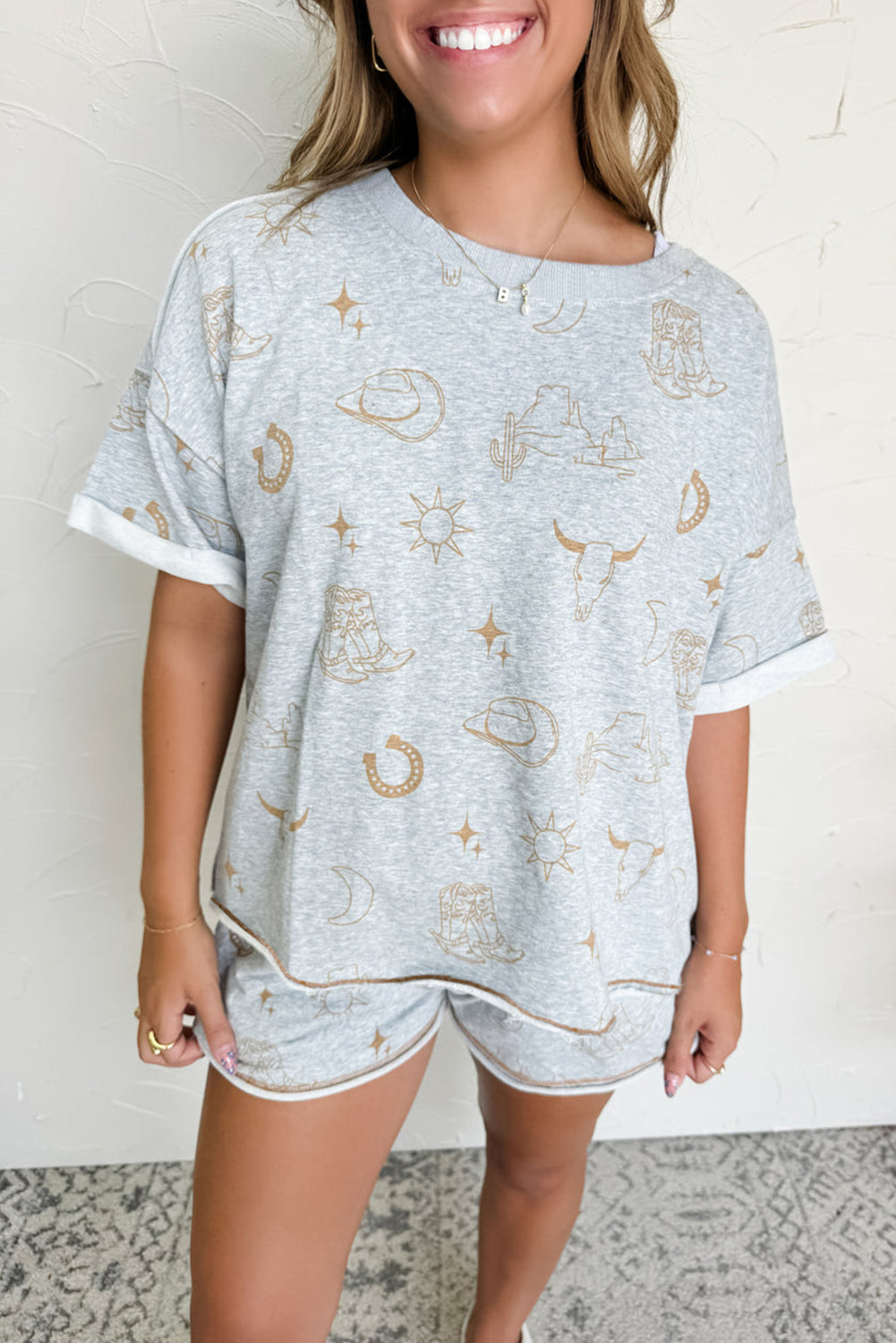 Western T Shirt and Shorts Set