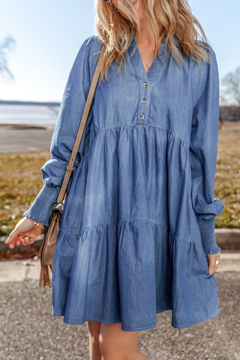 Tiered Denim Dress