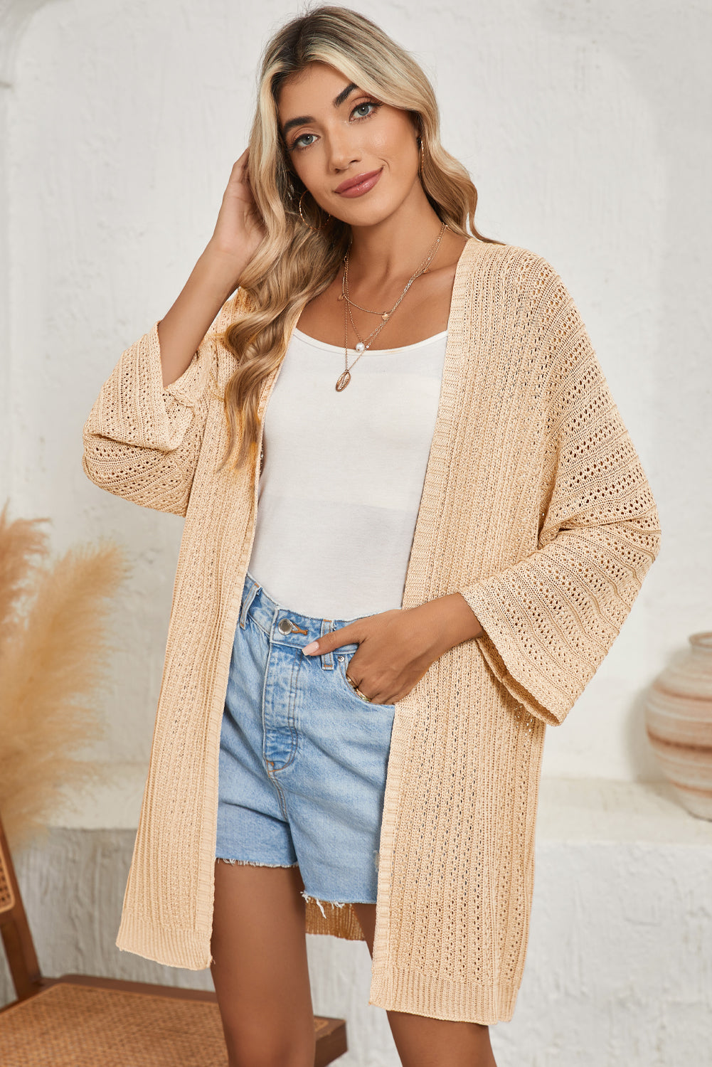 Bracelet Sleeve Kimono Cardigan