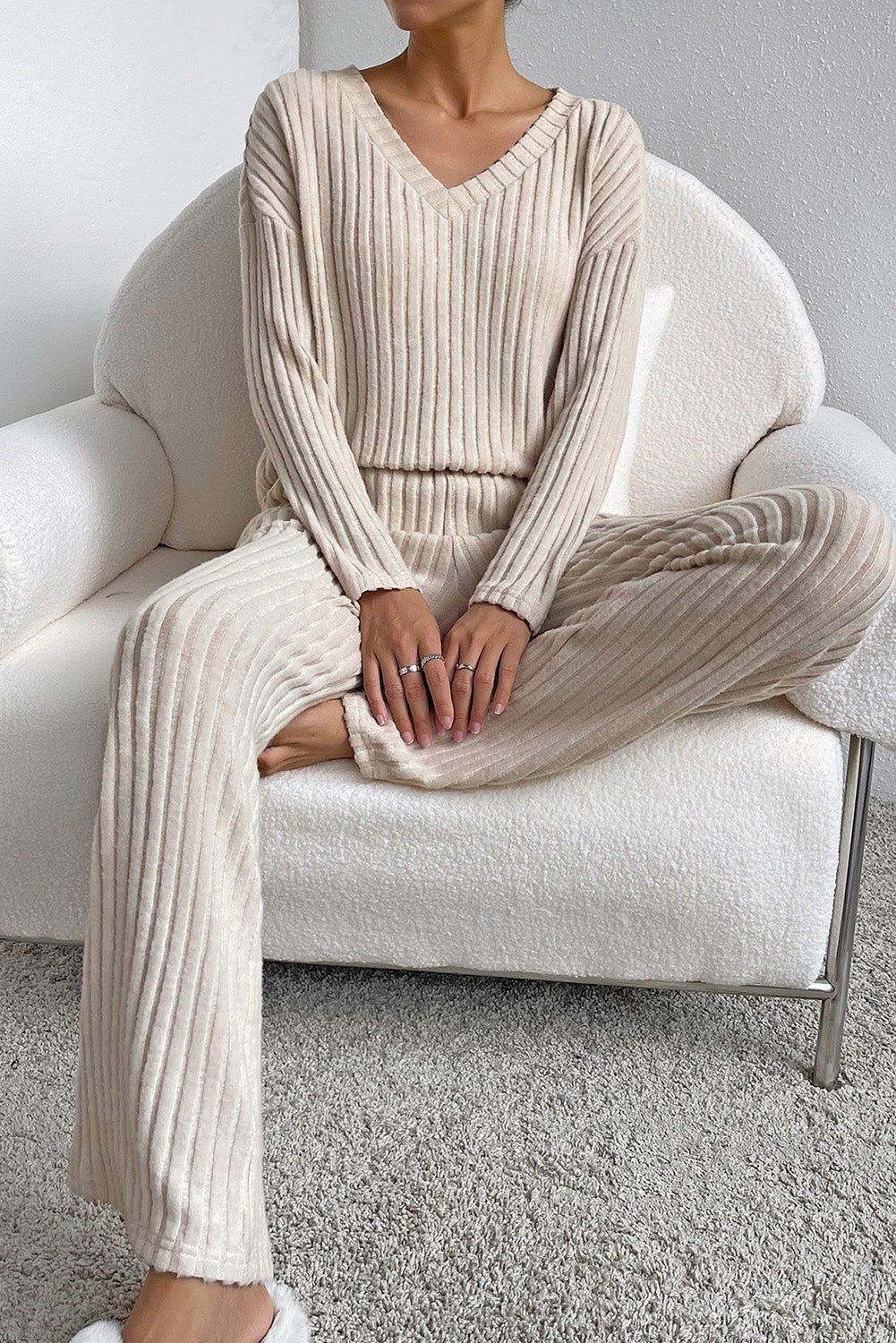 Slouchy Ribbed Knit Loungewear Set