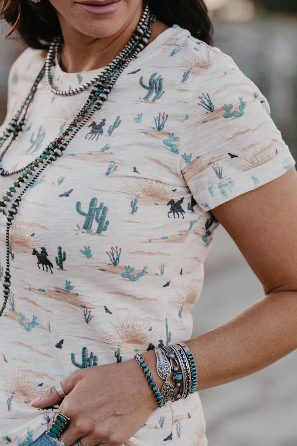 Desert Cactus Short Sleeve Top