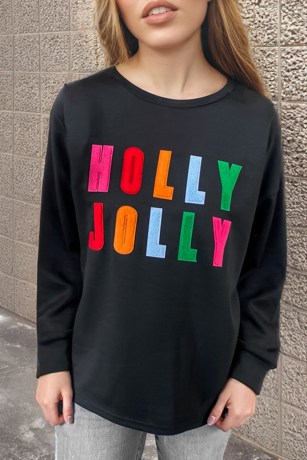 Holly Jolly Chenille Letters Top