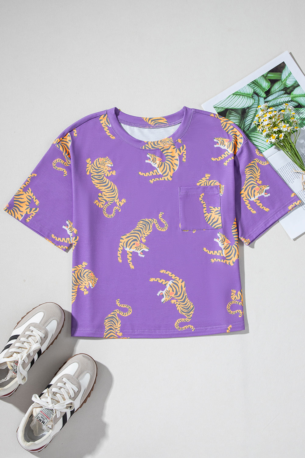 Purple Tiger Loose T Shirt