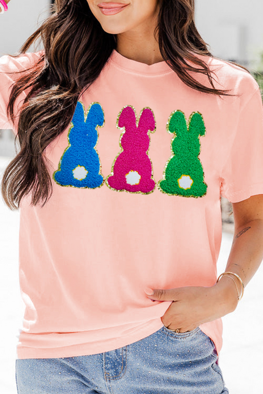 Easter Bunny Chenille Patched Tee