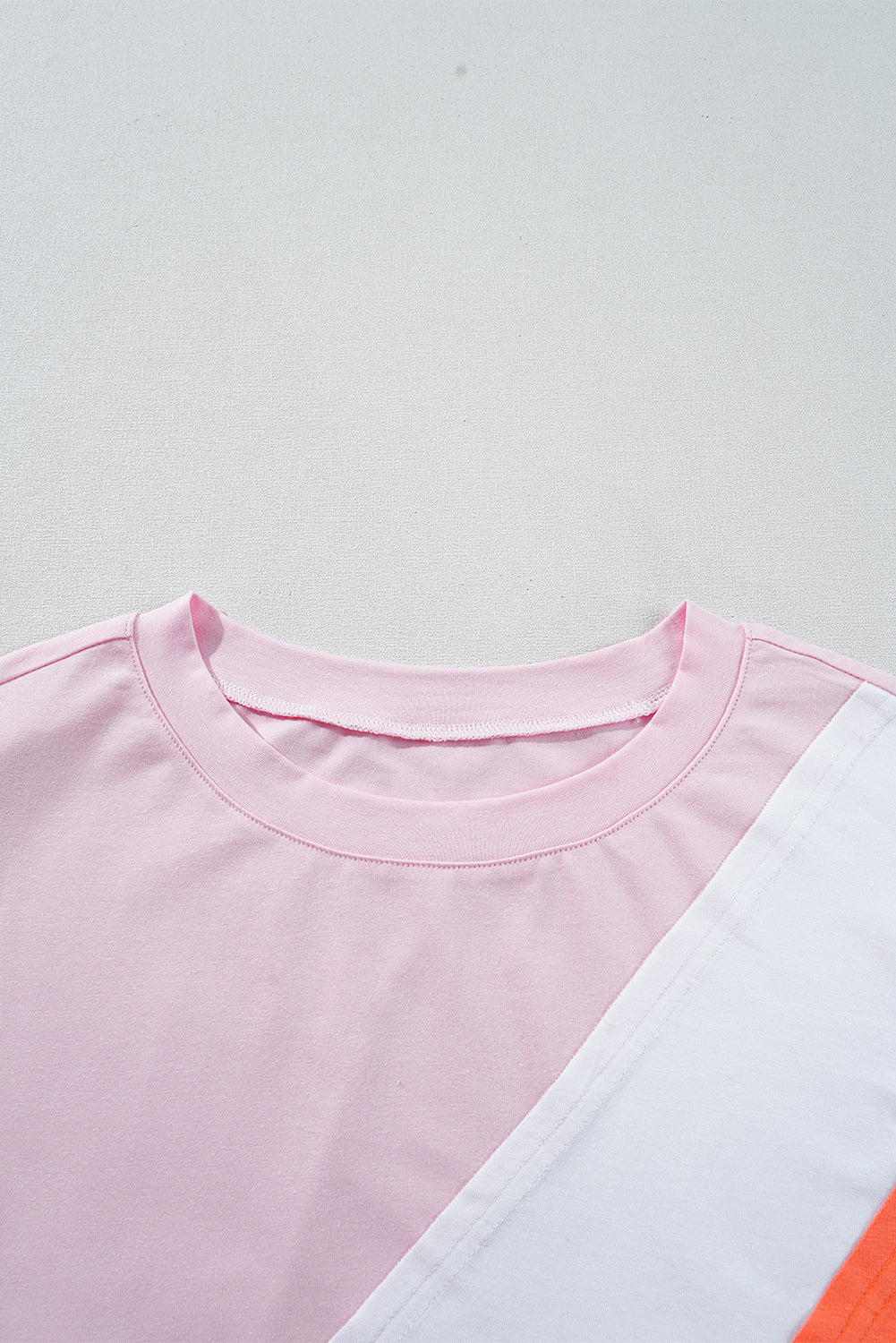 Patchwork Seamed Crewneck T Shirt