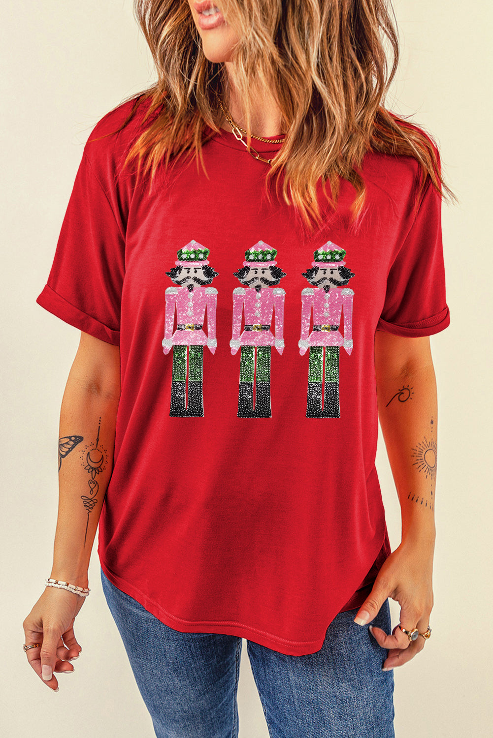 Red Sequin Nutcracker Tee