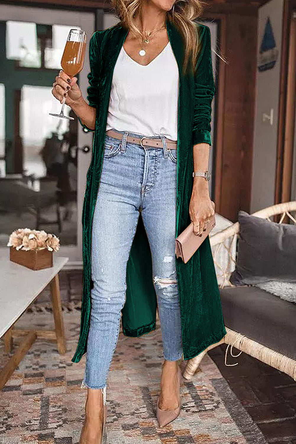 Velvet Long Cardigan