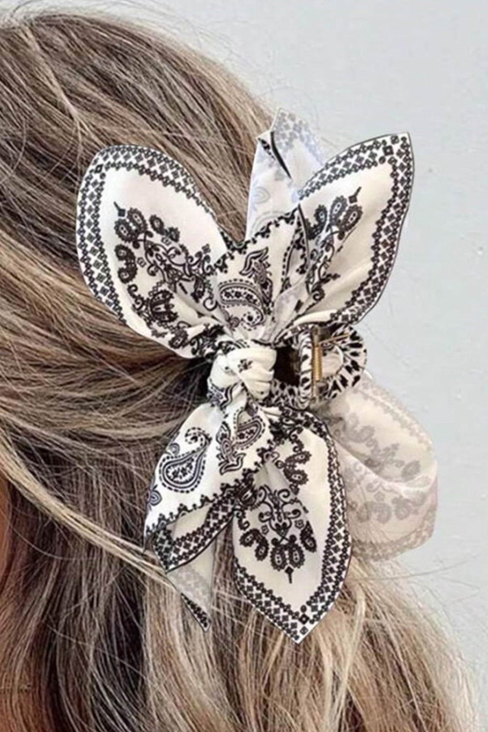 Bandana Print Bow Knot Hair Clip