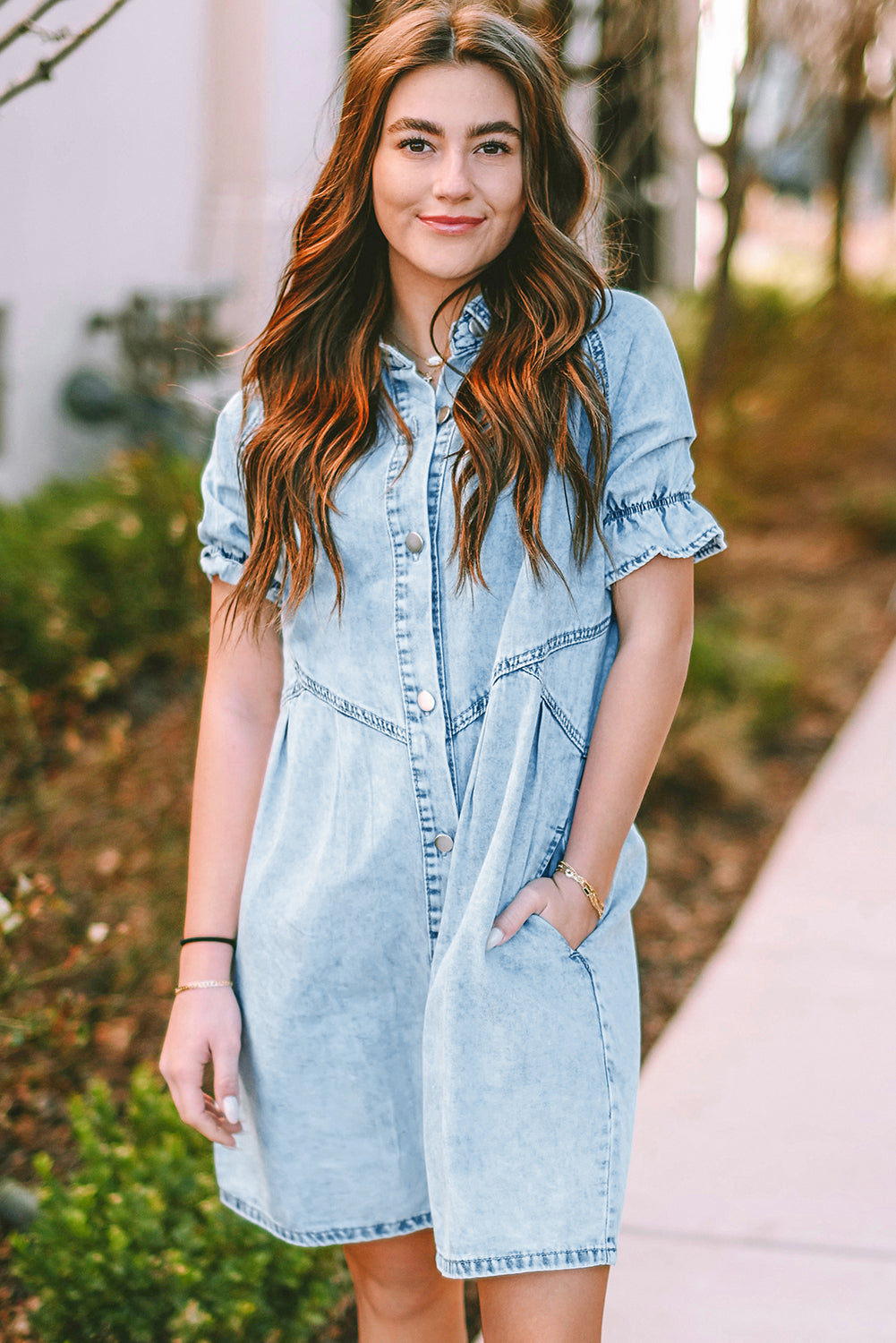 Mineral Washed Denim Dress