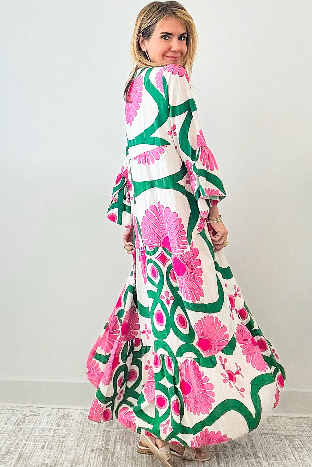 Pink Boho Oversized Maxi Dress