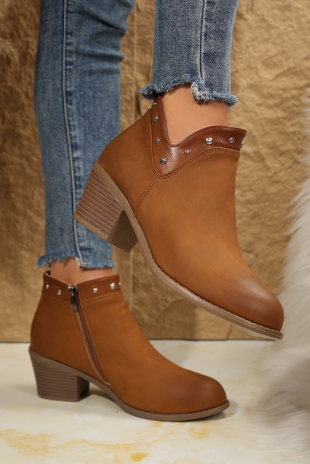 Vegan Leather Ankle Boots