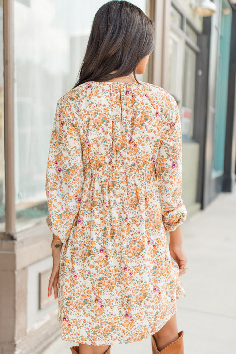 Yellow Boho Floral Dress