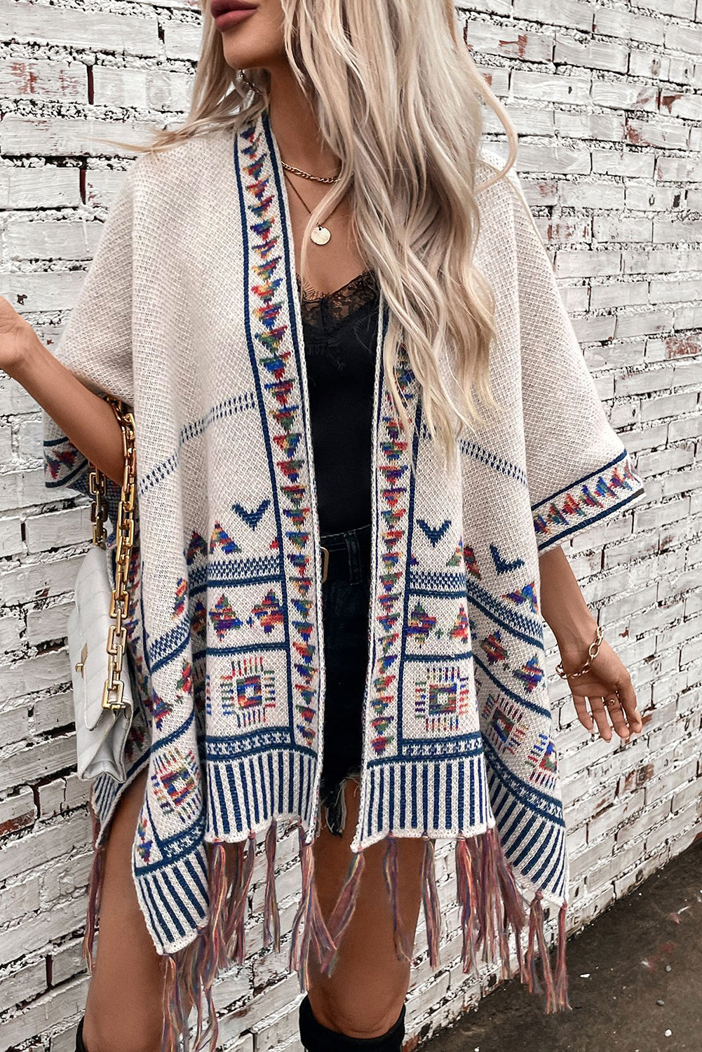 Boho Tassel Hem Poncho