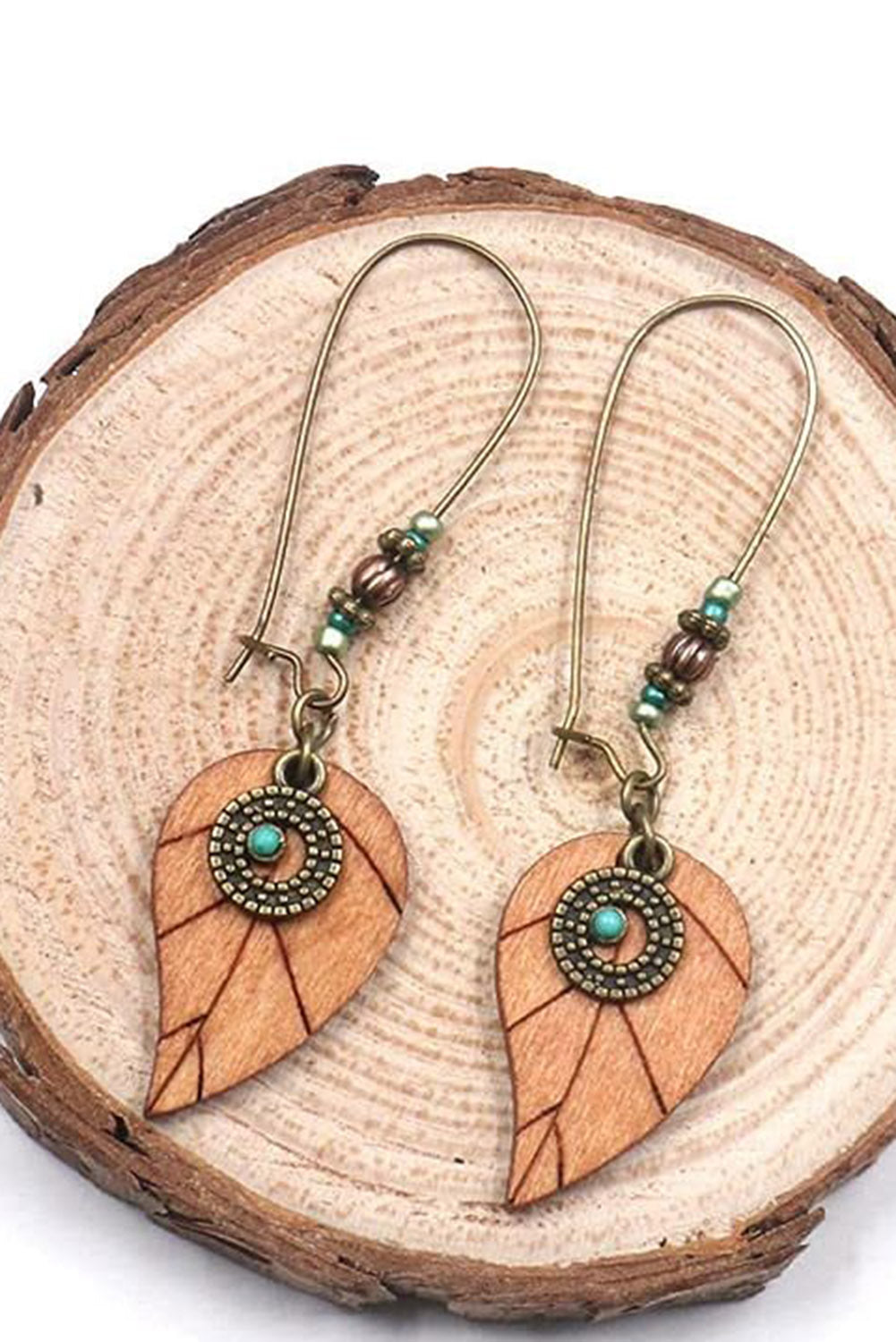 Desert Gold Turquoise Leaf  Earrings