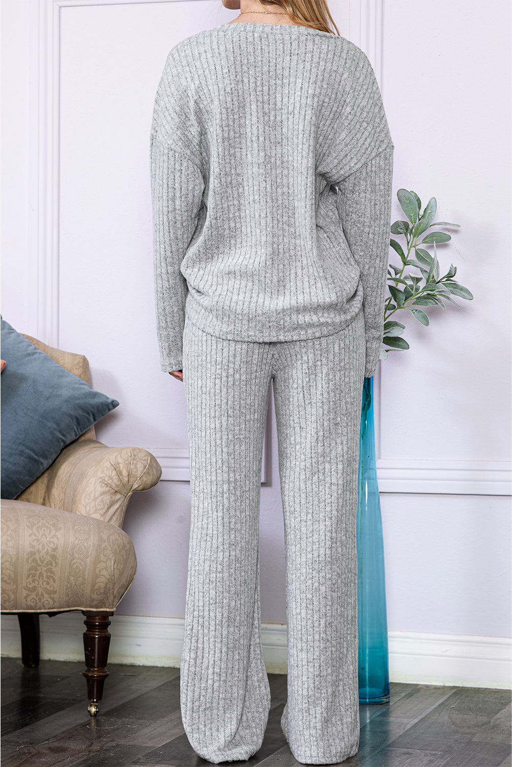 Slouchy Ribbed Knit Loungewear Set