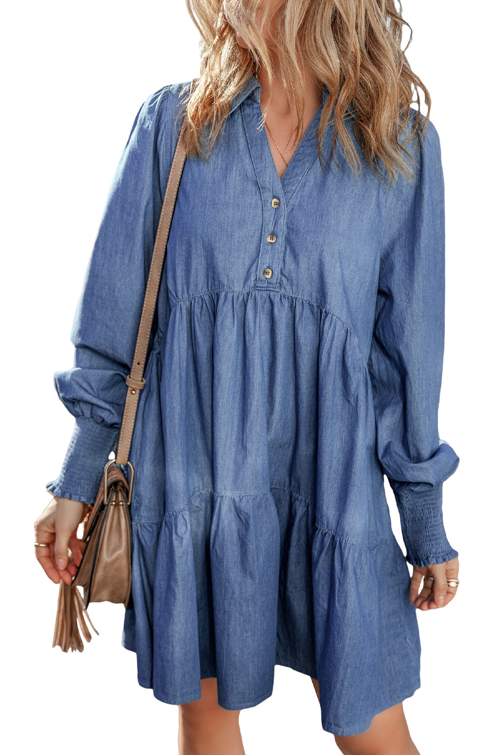 Tiered Denim Dress