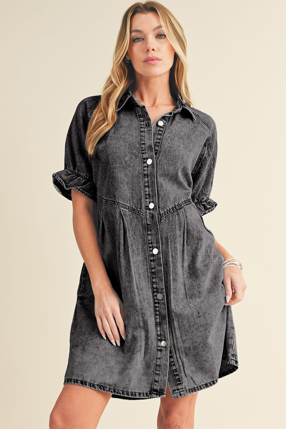 Mineral Washed Denim Dress