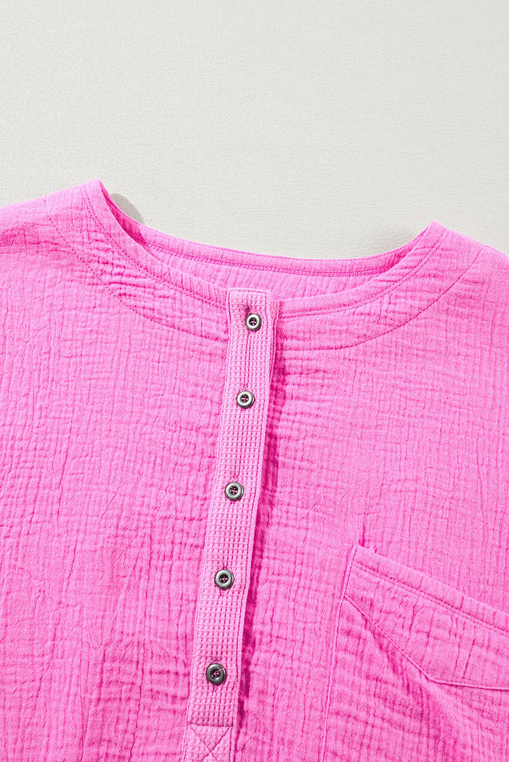 Pink Henley Top - Plus