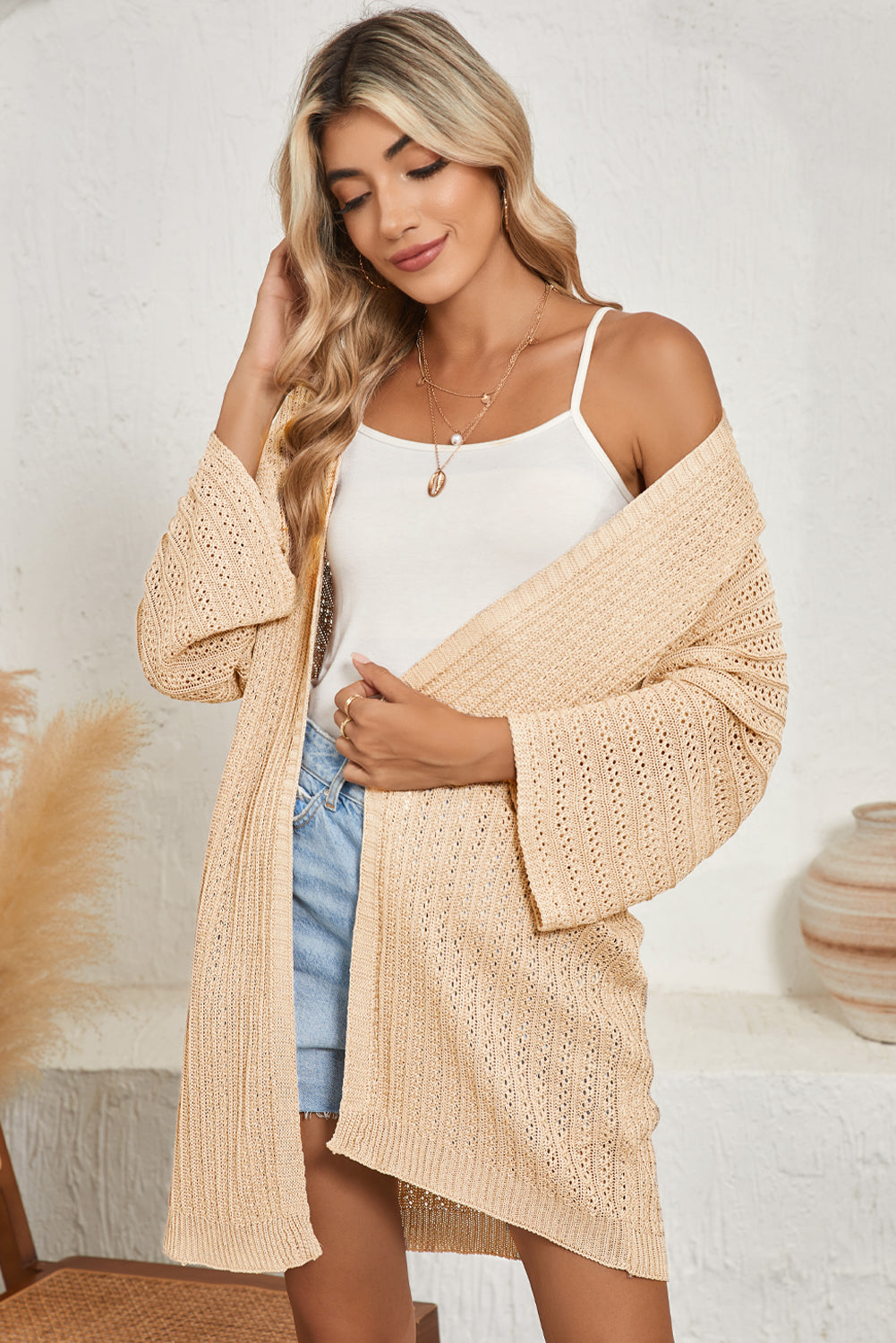 Bracelet Sleeve Kimono Cardigan