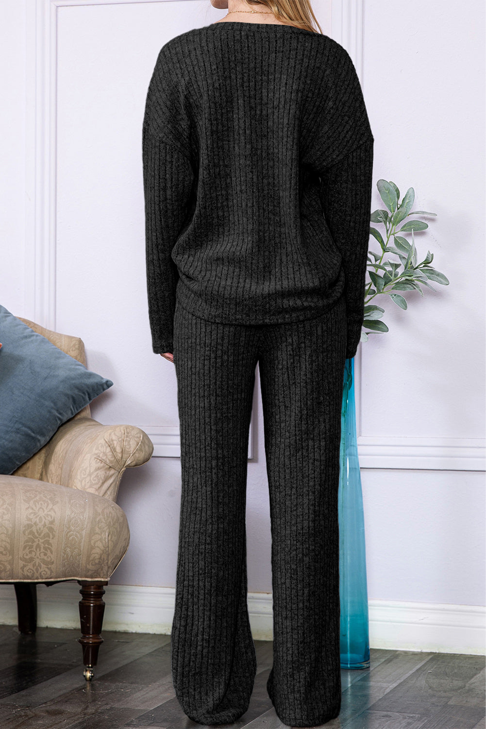 Slouchy Ribbed Knit Loungewear Set