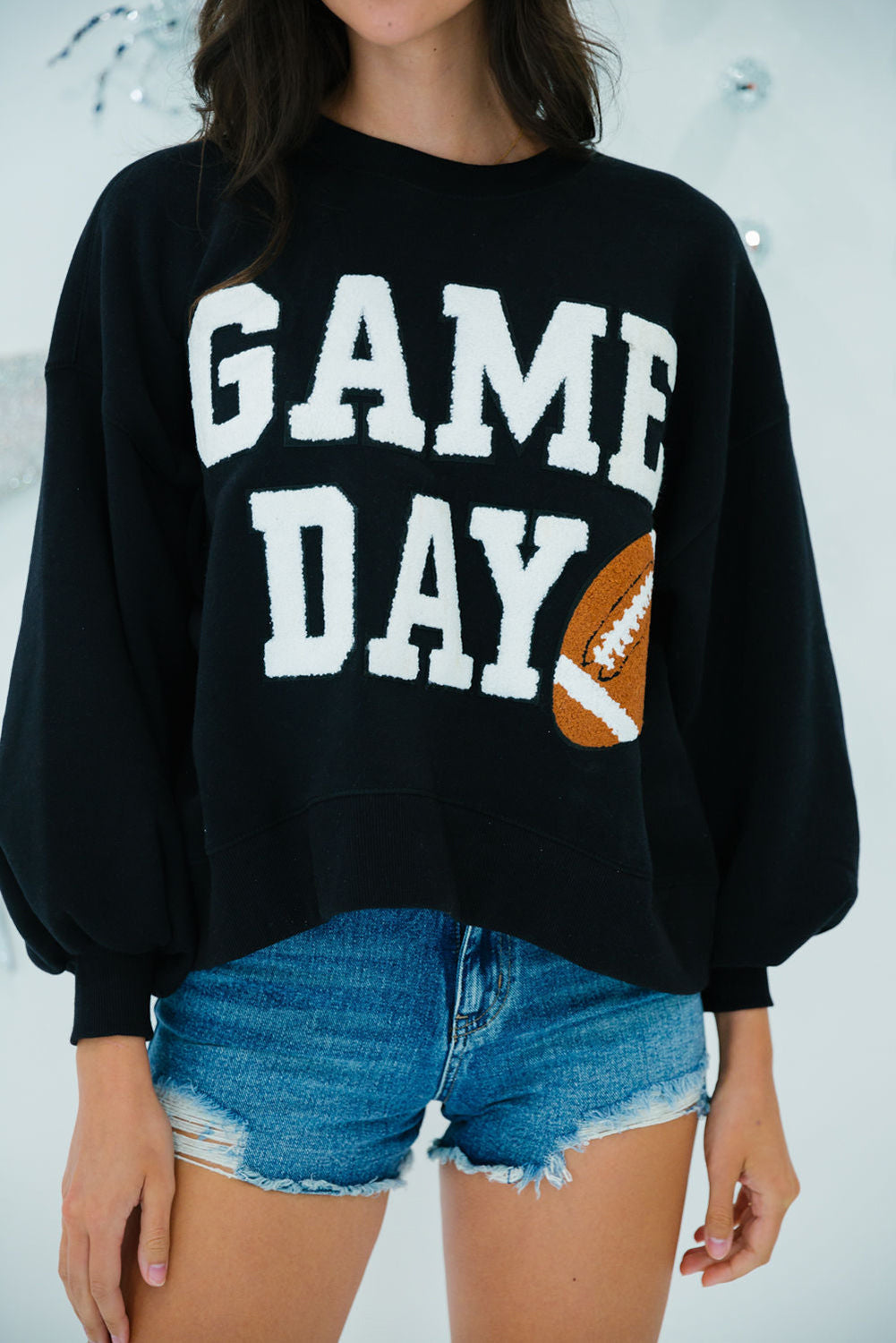 GAME DAY Graphic Varsity Pullover Sweatshirt