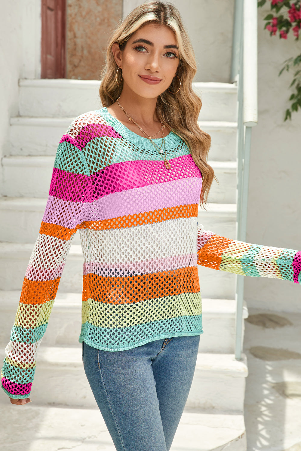 Striped Crocheted Top