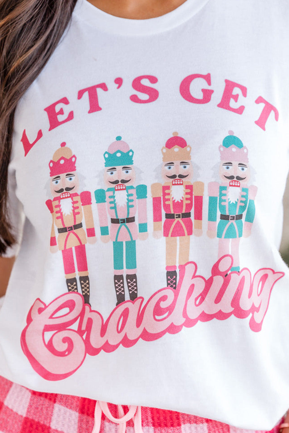 Lets Get Cracking Graphic Christmas Crewneck T Shirt