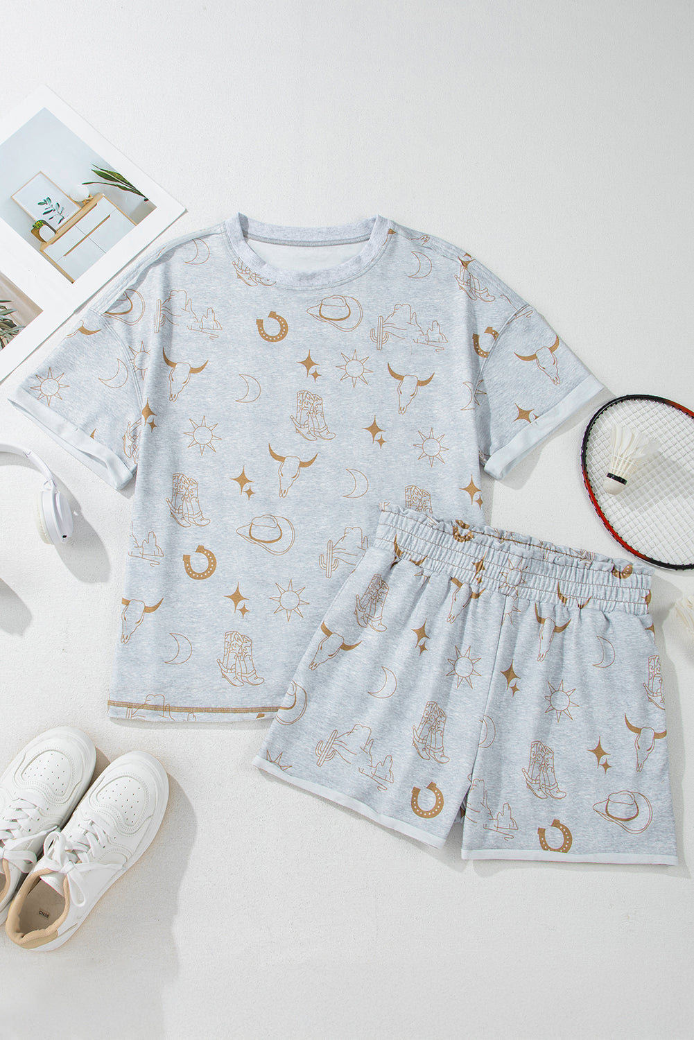 Western T Shirt and Shorts Set