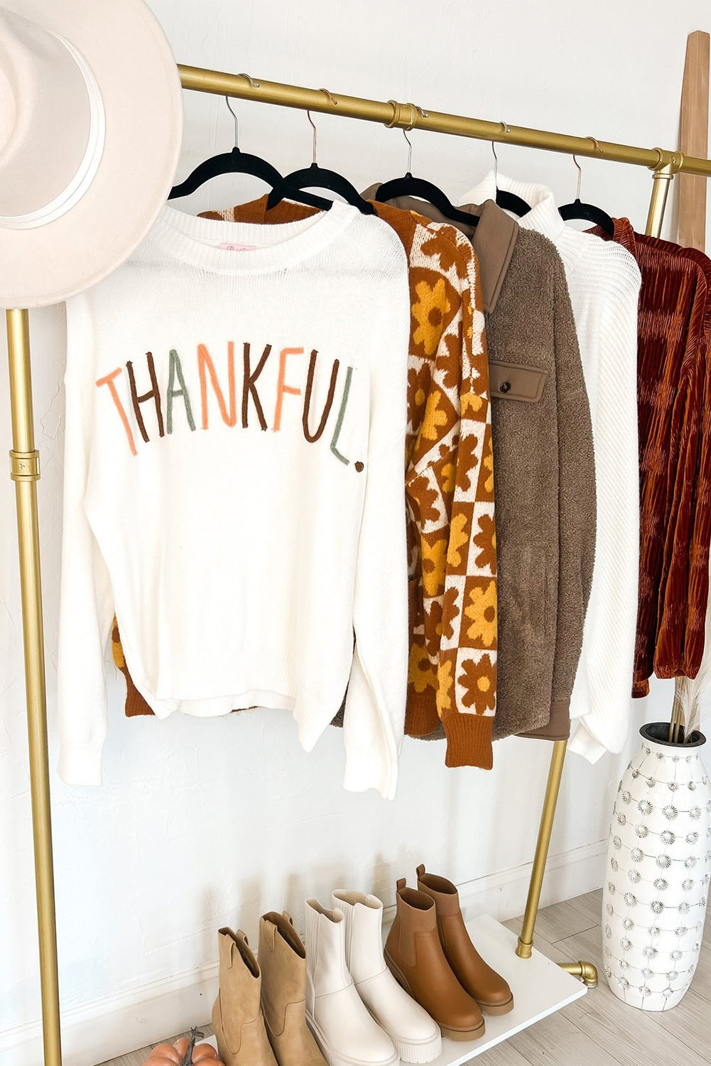 Thankful Embroidered Sweater