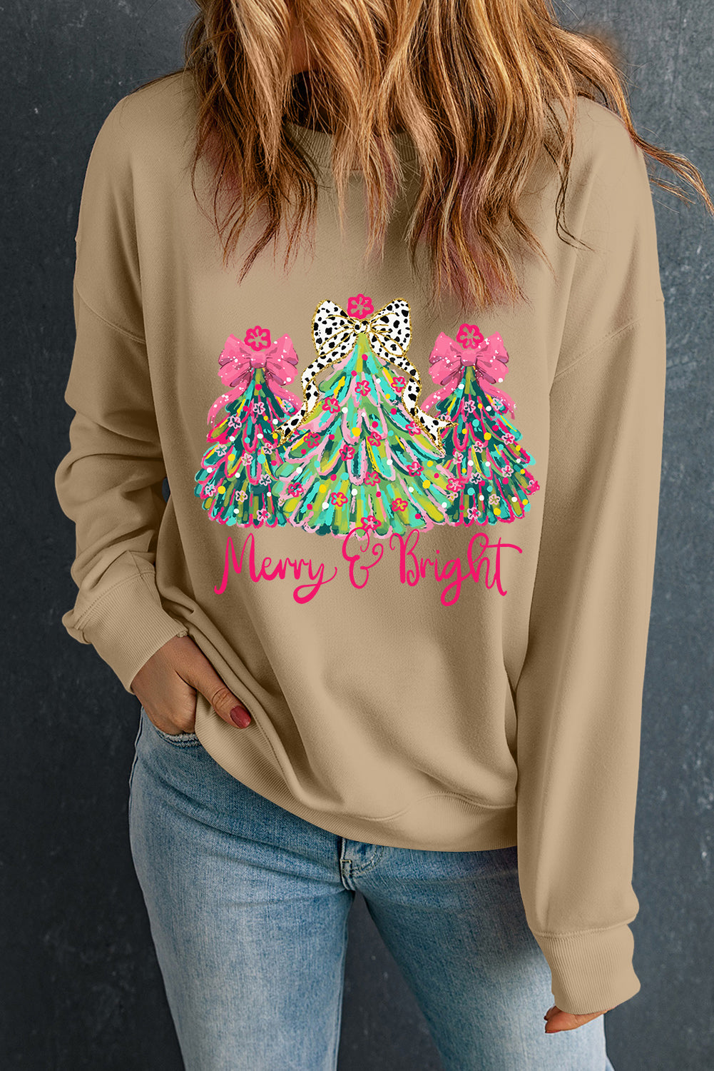 Merry & Bright Christmas Tree Sweatshirt