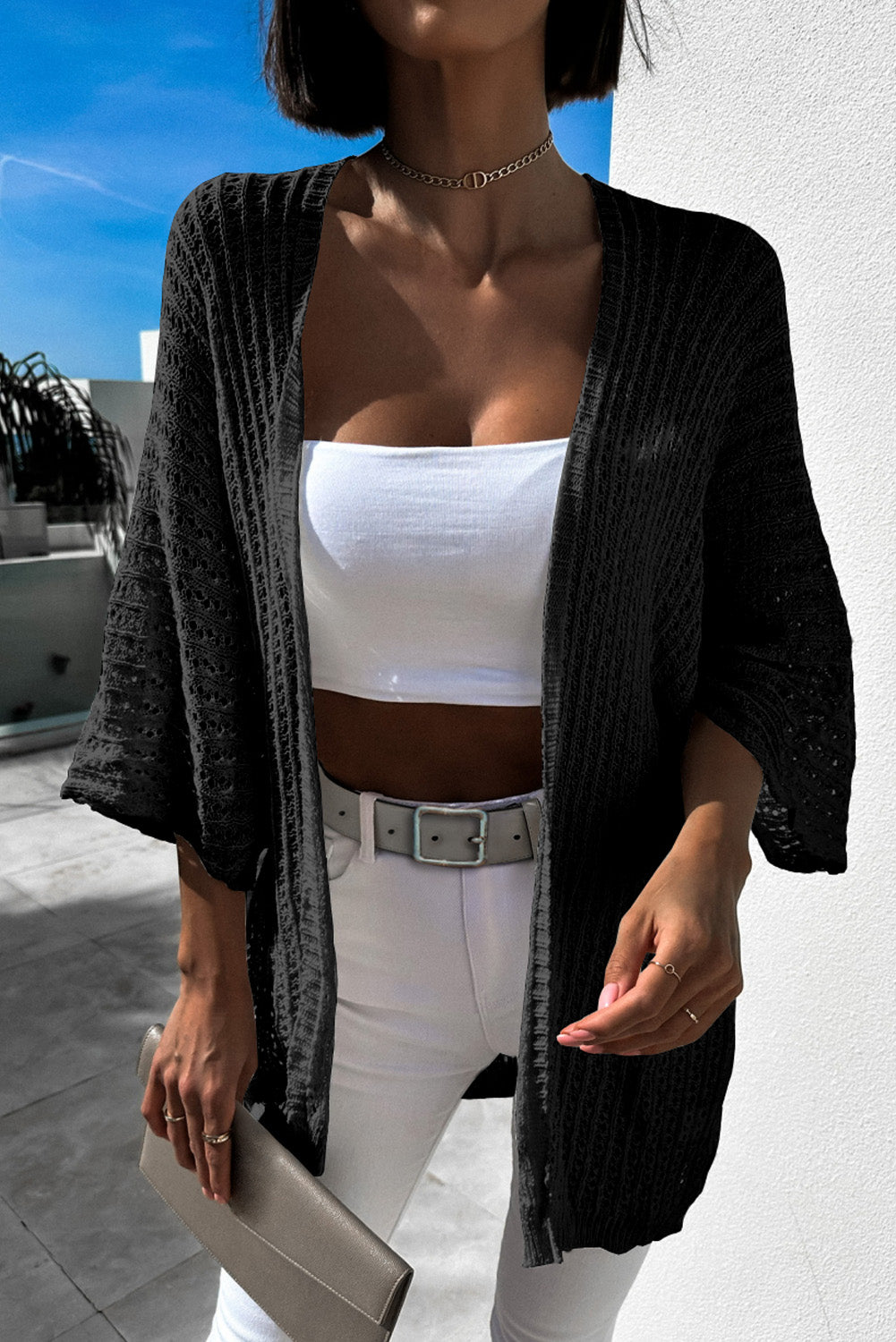 Bracelet Sleeve Kimono Cardigan