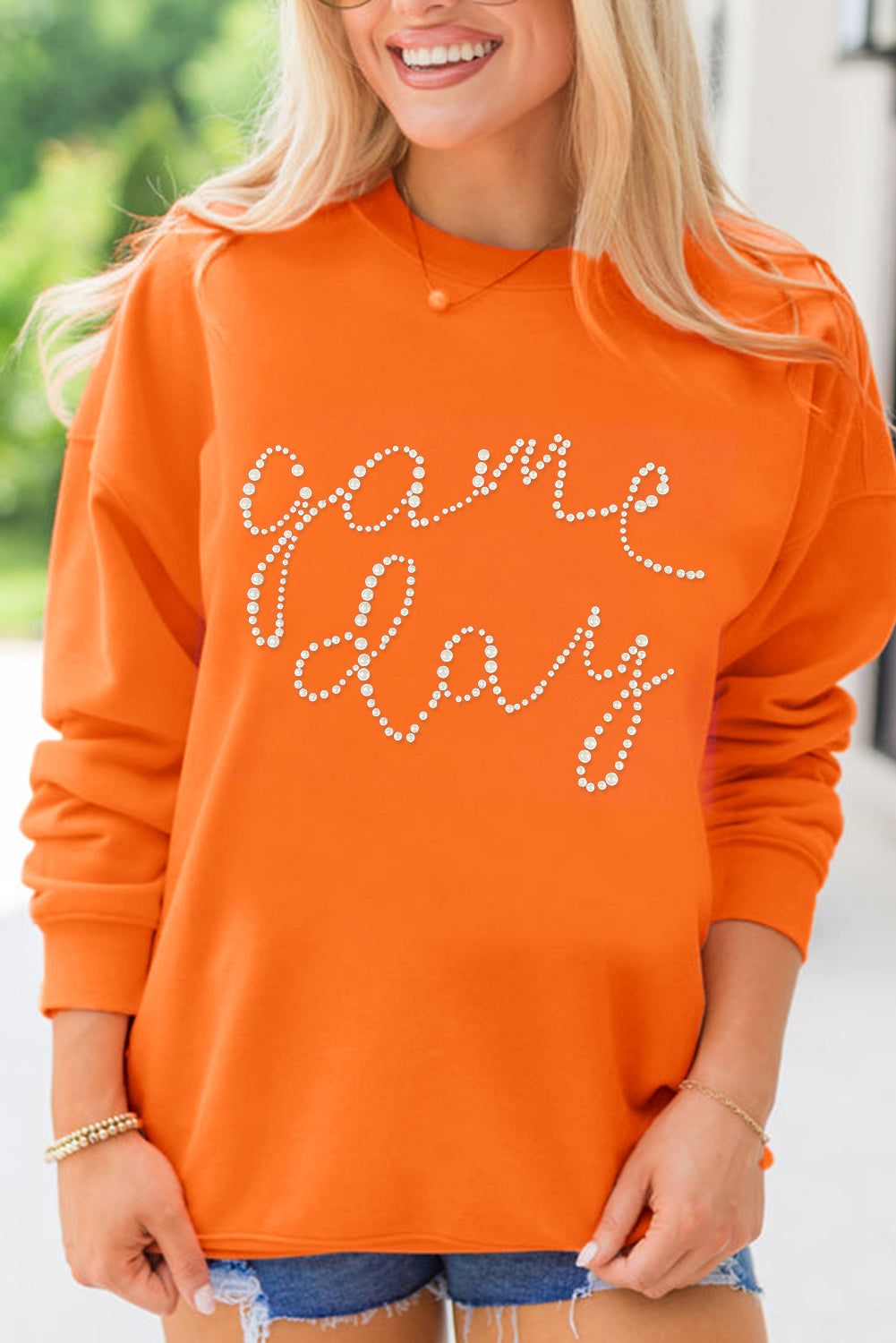 Embellished Game Day Sweatshirt