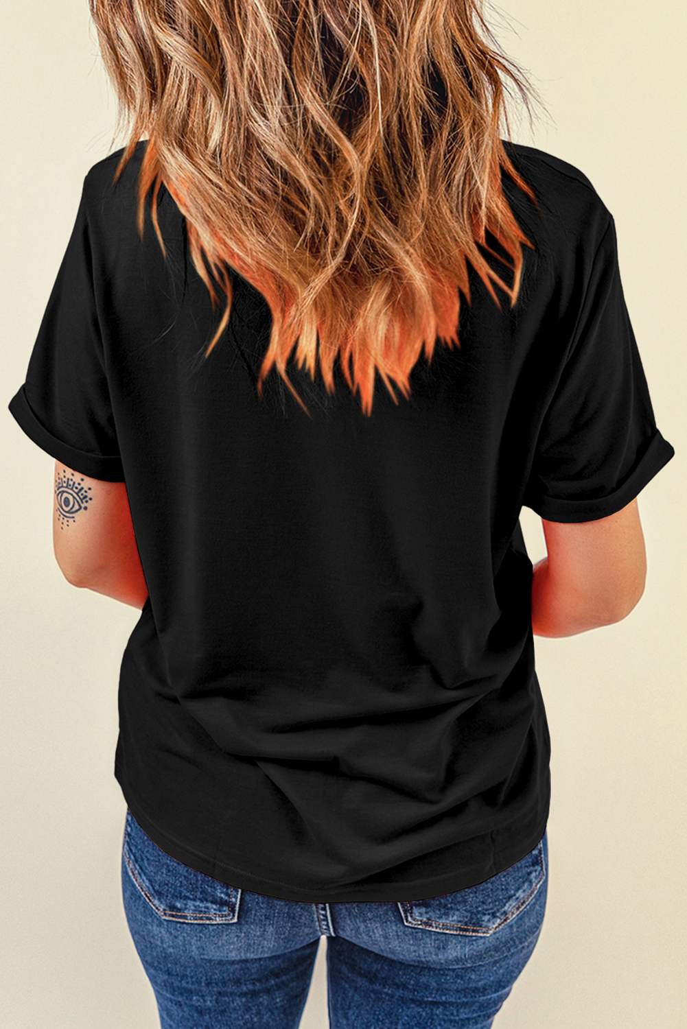 Black Rhinestone Shamrock Checkered T Shirt