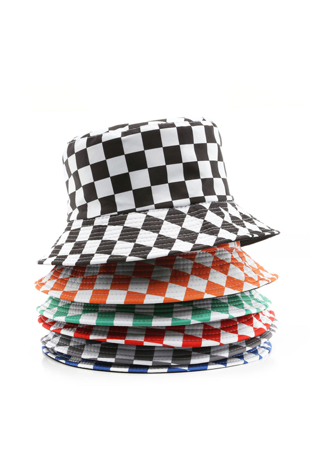 Orange Checkered Reversible Bucket Hat