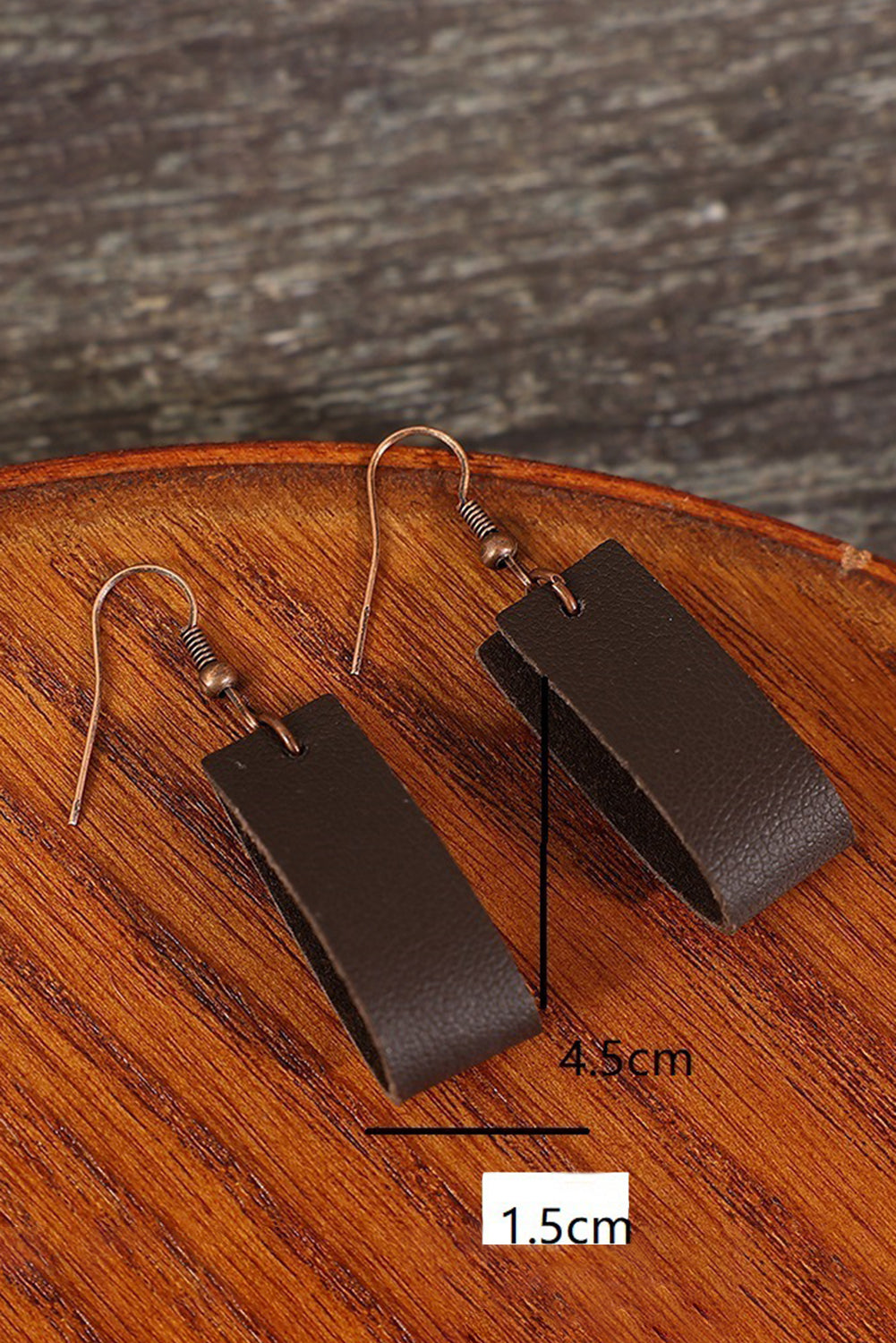 Dark Brown Circle Vegan Leather Earrings