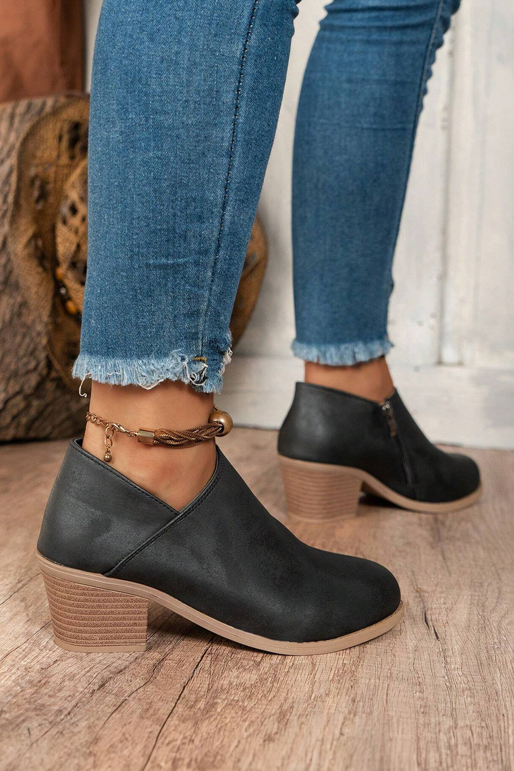 Coffee Sueded Ankle Boots