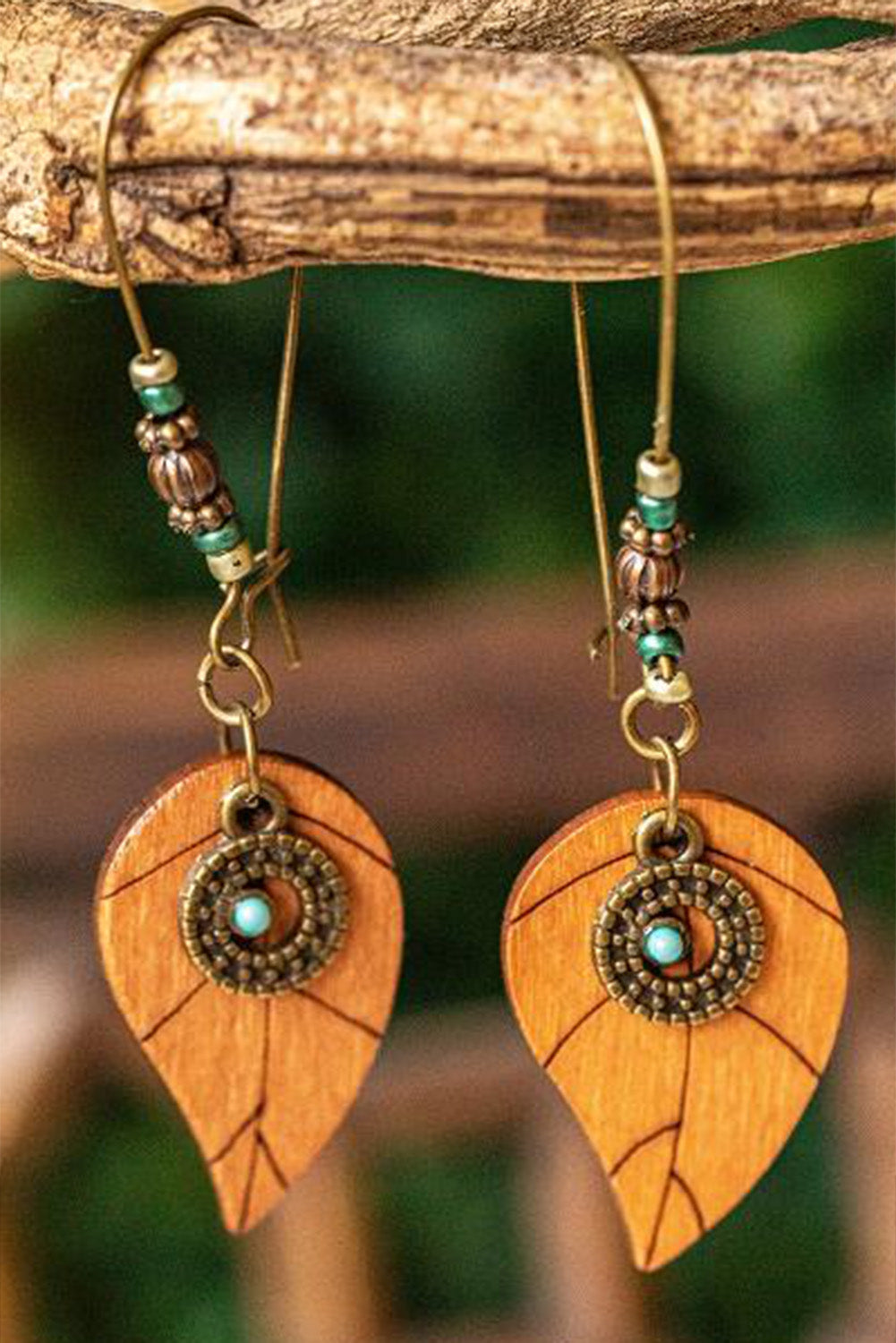 Desert Gold Turquoise Leaf  Earrings