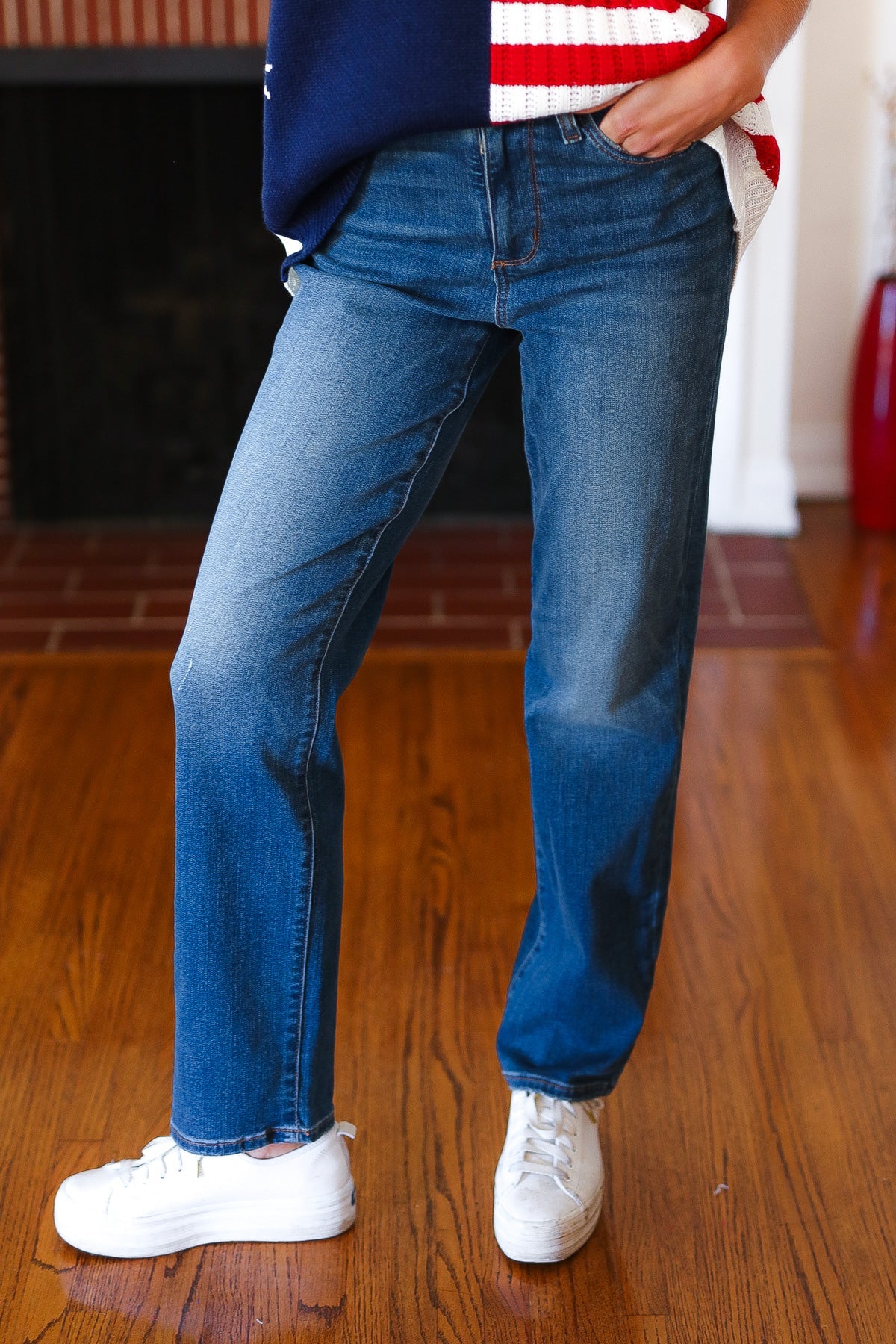 Judy Blue Dark Wash High Rise Straight Leg Jeans