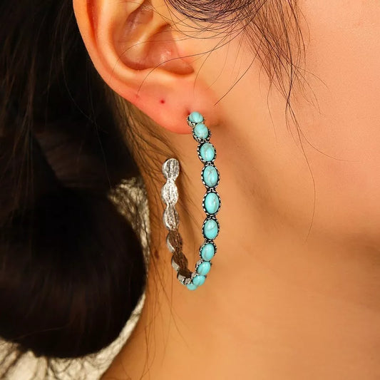 Turquoise Hoop Earrings