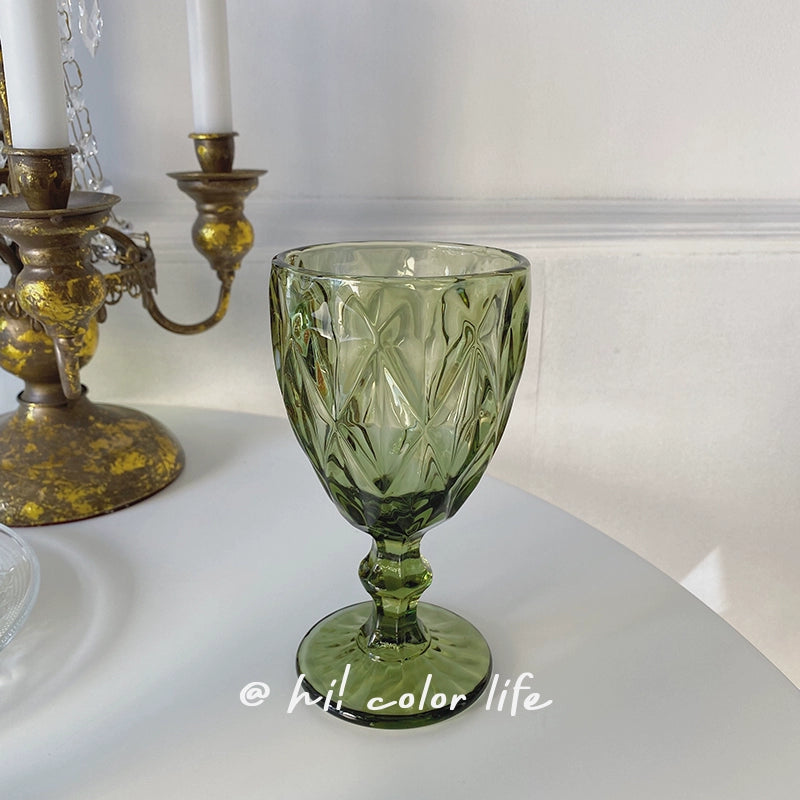 Retro Green Leaf Pattern Goblet