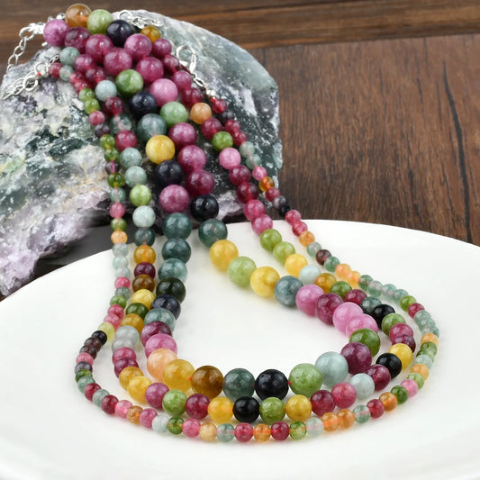 Colorful Tourmaline Beaded Necklaces