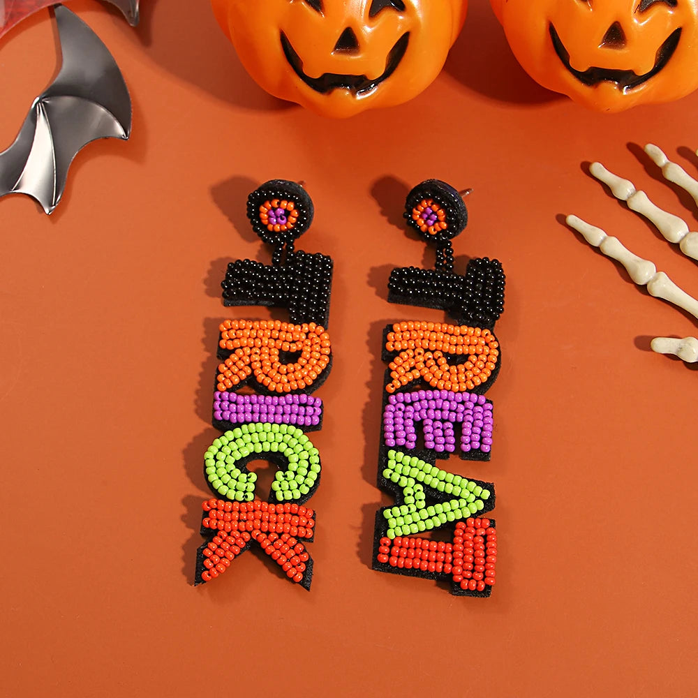 Beaded Halloween Earrings