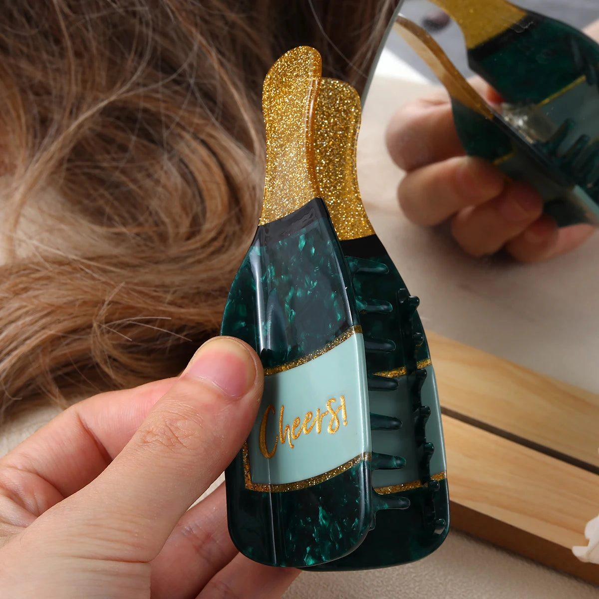 Champagne Bottle Hair Claw