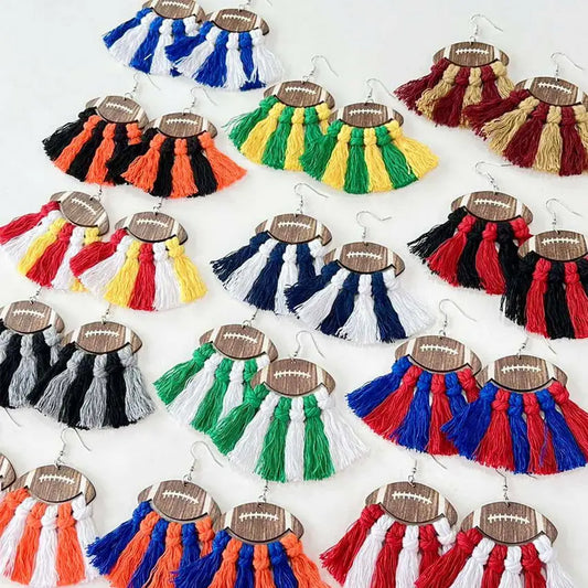 Team Colors Football Earrings