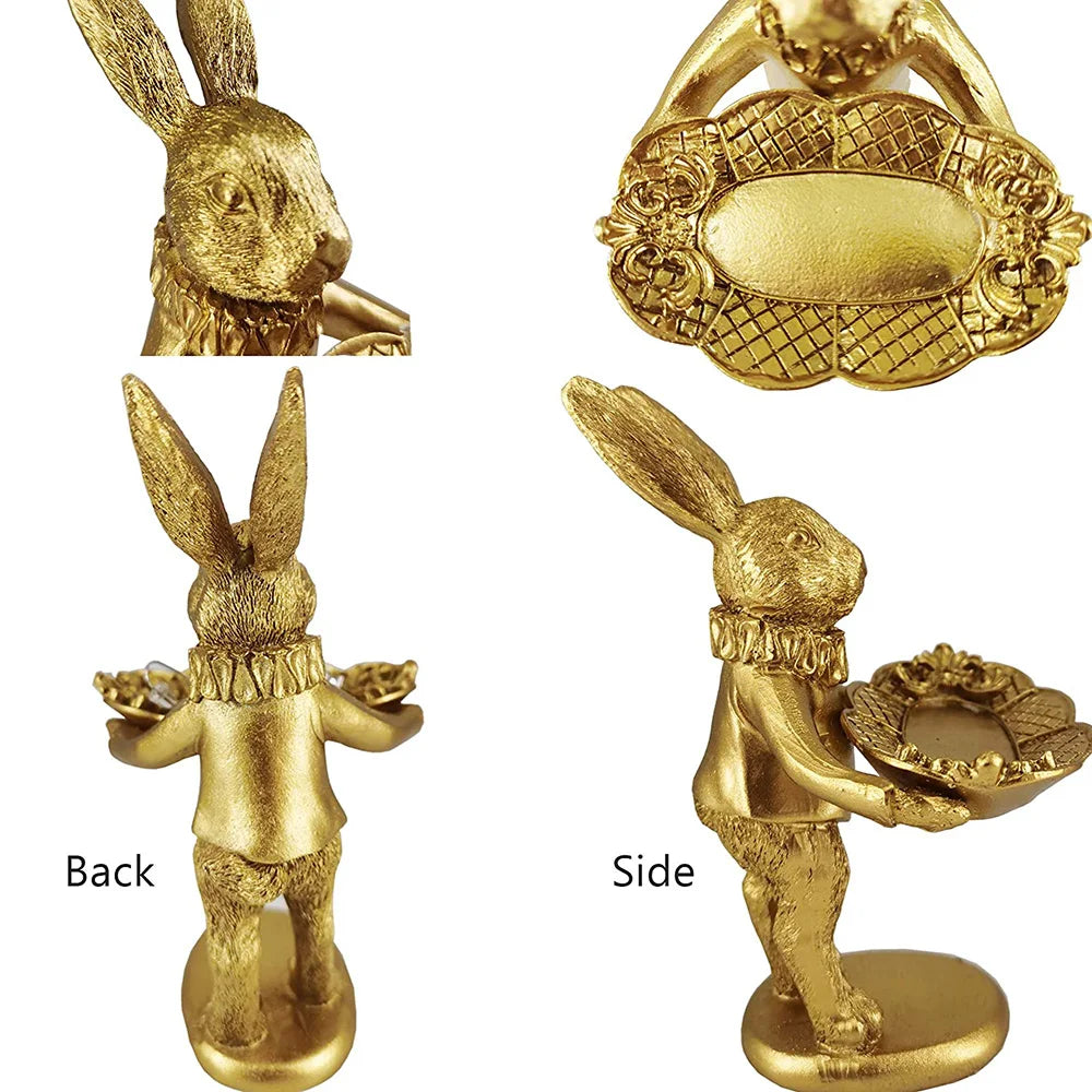 Golden Bunny Jewelry Tray