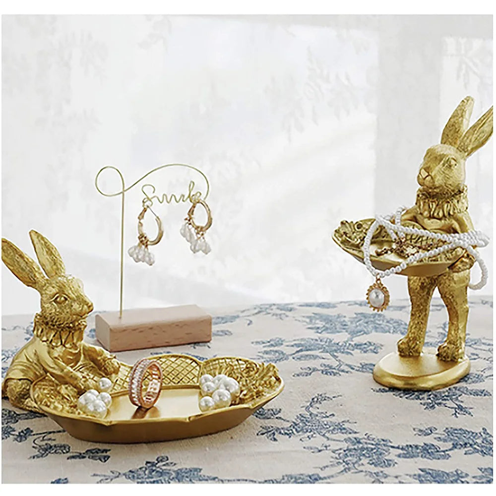 Golden Bunny Jewelry Tray