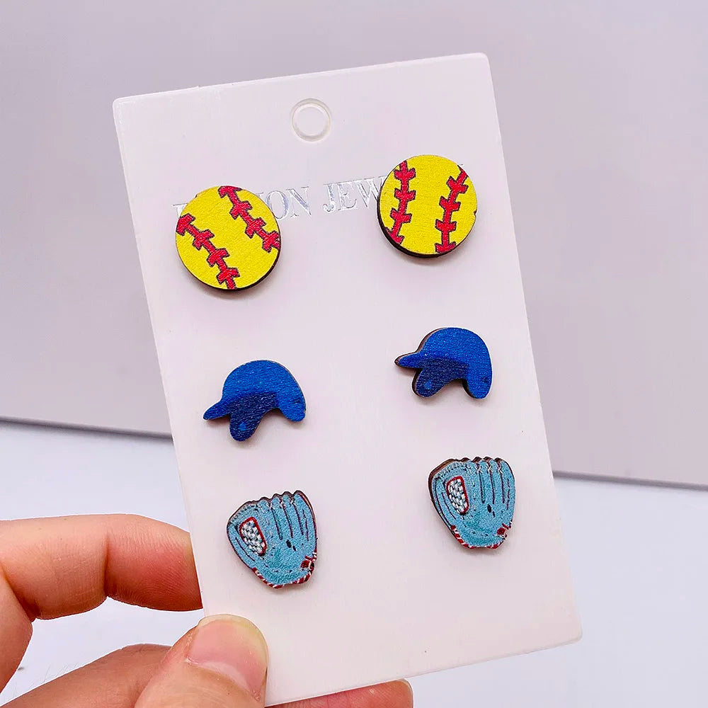 Sports Earrings Sets - Baseball, Softball, Football, Soccer, Basketball